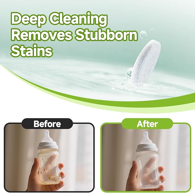 40PCS Baby Bottle Washer Tablets Compatible with Momcozy,Baby Safe Superior Strong Cleaning Bottle Washer Tablets Compatible with Momcozy