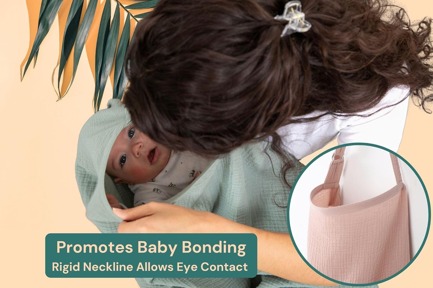 Superior Design Evergrwn Multi-use Privacy Nursing Cover Up for Breastfeeding, 100% Cotton Breathable Nursing Cover with Arch Neckline, Muslin Breastfeeding Cover, Baby Essentials (Rose Taupe)