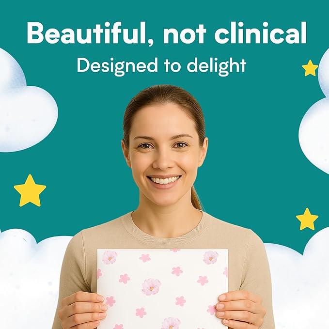 Eli with Love Disposable Baby Changing Pads - Soft, Waterproof & Leakproof Liners Absorbent Underpads - Large Travel Size Diaper Changing Mat for Home, Car, Diaper Bag - (20 Pack, Floral)