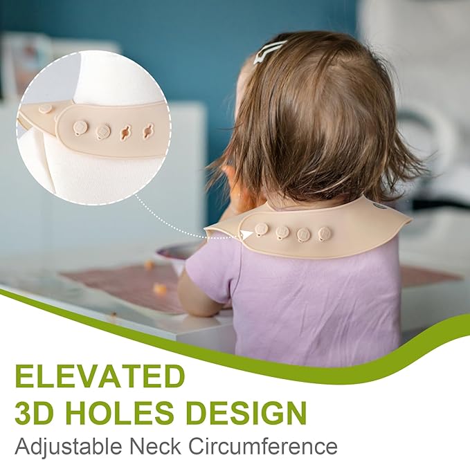 Accmor Silicone Baby Bibs, Waterproof Soft Bibs for Baby Girls Boys Feeding Eating, Silicone Baby Bibs with Large Pocket