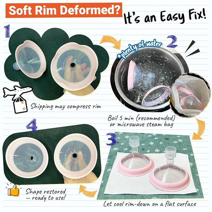 18mm Maymom MyFit Shields, Pano Series; Compatible with Medela Breast Pump- PersonalFit, Freestyle, Harmony, Maxi, Freestyle Flex Connector; Connect to Maymom Widemouth/Narrow Connector, 2pcs