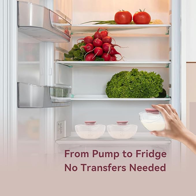 2 Pack Breastmilk Pump Storage Bottles Compatible with Momcozy Upgraded M9, Breast Milk Container, Breastfeeding Essentials, Not Original Mom Cozy Parts