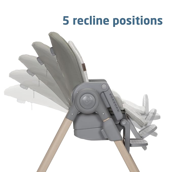 Maxi-Cosi Minla 6-in-1 High Chair for Babies & Toddlers, Portable Foldable Highchair, EcoCare Fabric, 9 Heights, 5 Reclines, 4 Tray Positions, Classic Green