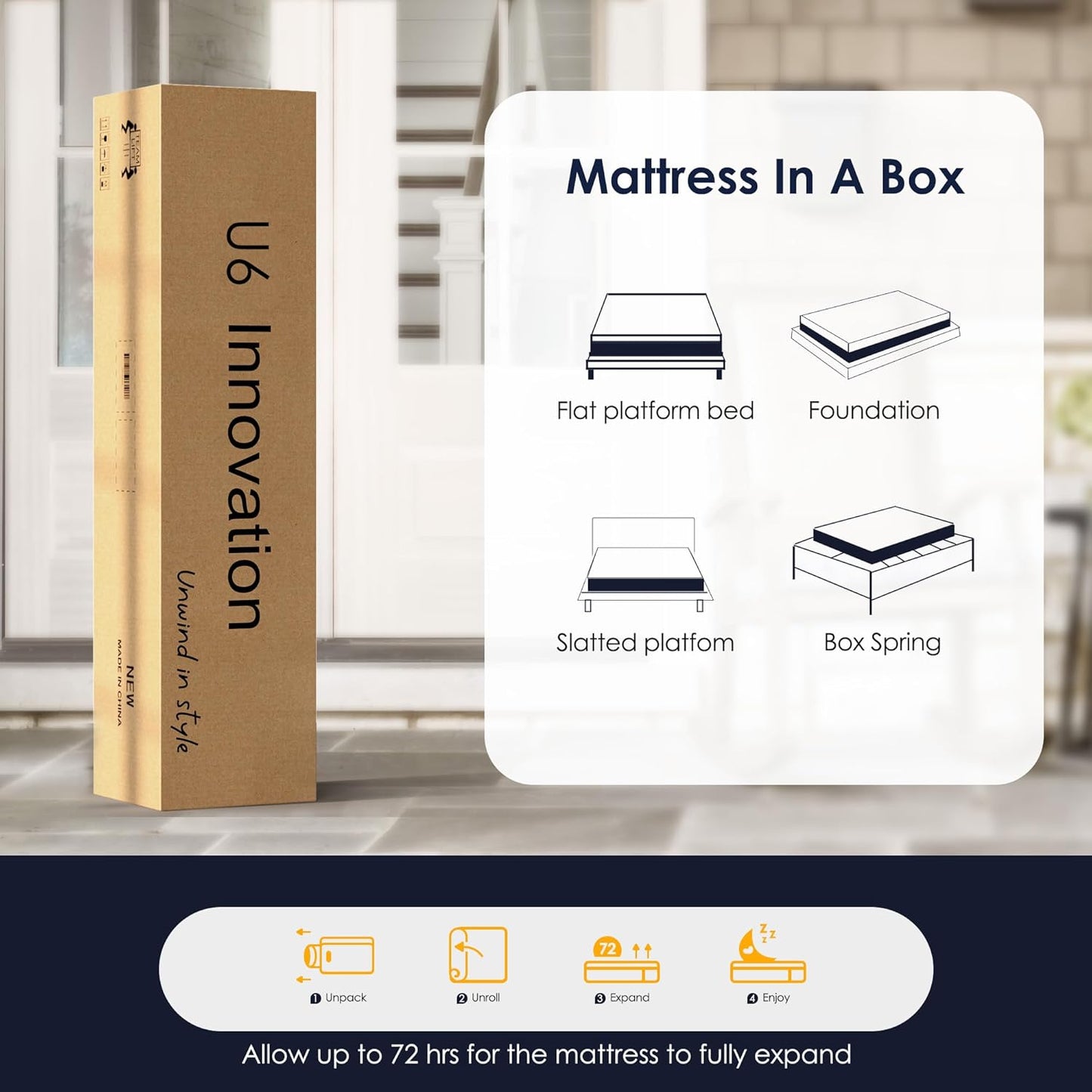 12 Inch Gel-Infused Memory Foam Mattress King Size,Medium Soft with Removable Washable Cover Cooling Gel Bed in a Box,CertiPUR-US Certified,80"X76"X12" Navy Blue