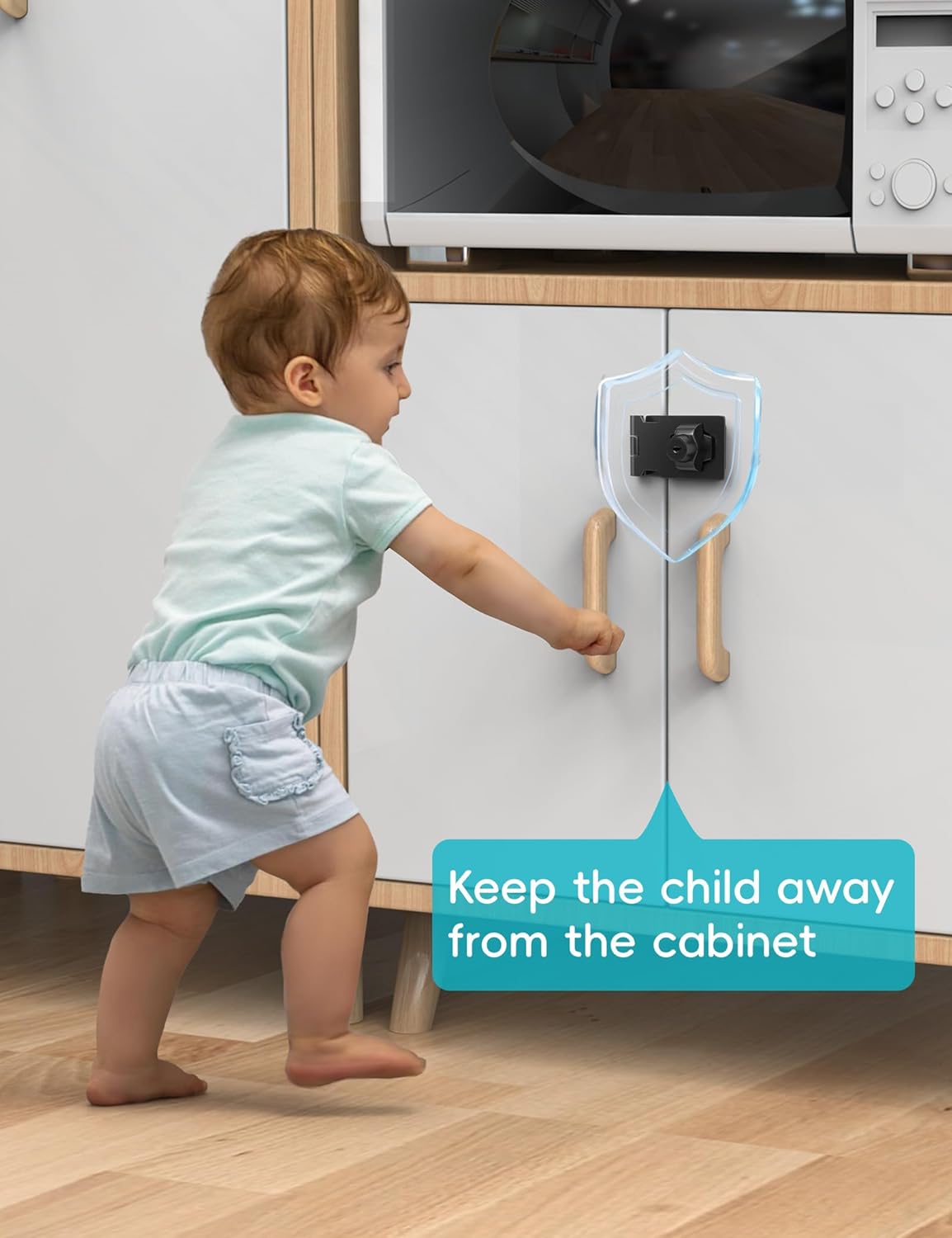 2.5 Inch Keyed Hasp Lock for Cabinets & Small Doors, Twist Knob Design, Heavy Duty Zinc Alloy with Chrome-Plated Iron, Includes Keys & Screws - Black, 3 Pack