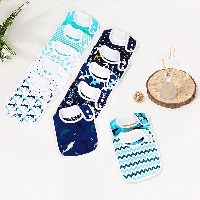 Baby Bibs Soft and Absorbent Organic Cotton Bandana Drool Bibs Set for Boys Girls Newborn 0-36 Months
