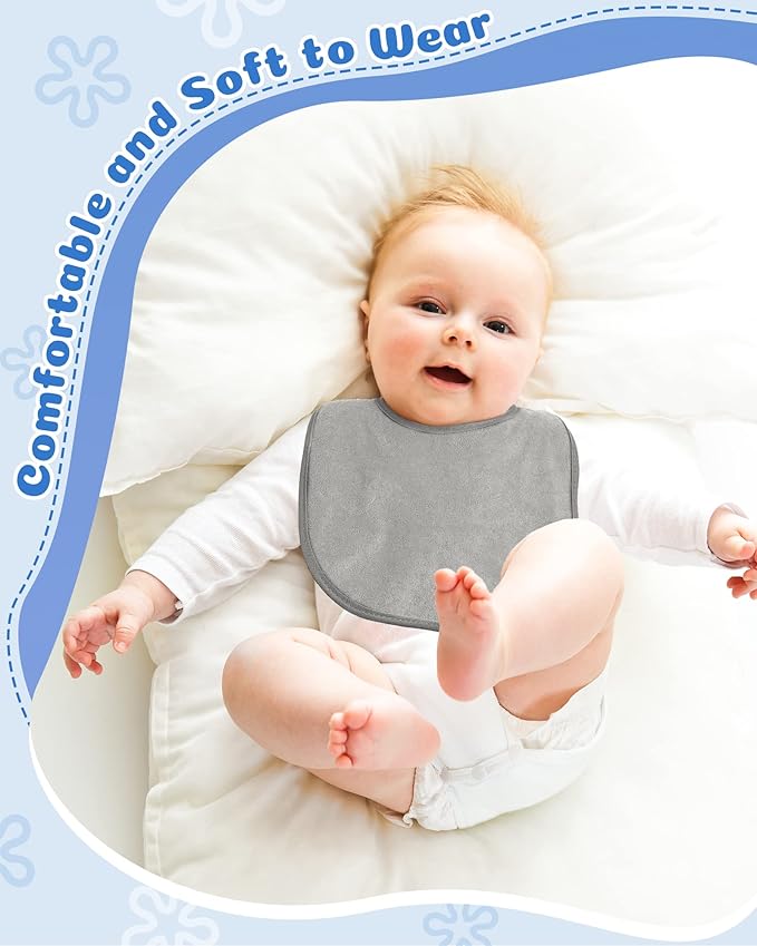 JaGely 30 Pack Baby Muslin Bandana Bibs Multicolor Solid Unisex Waterproof Feeder Adjustable Newborn Teething and Drooling