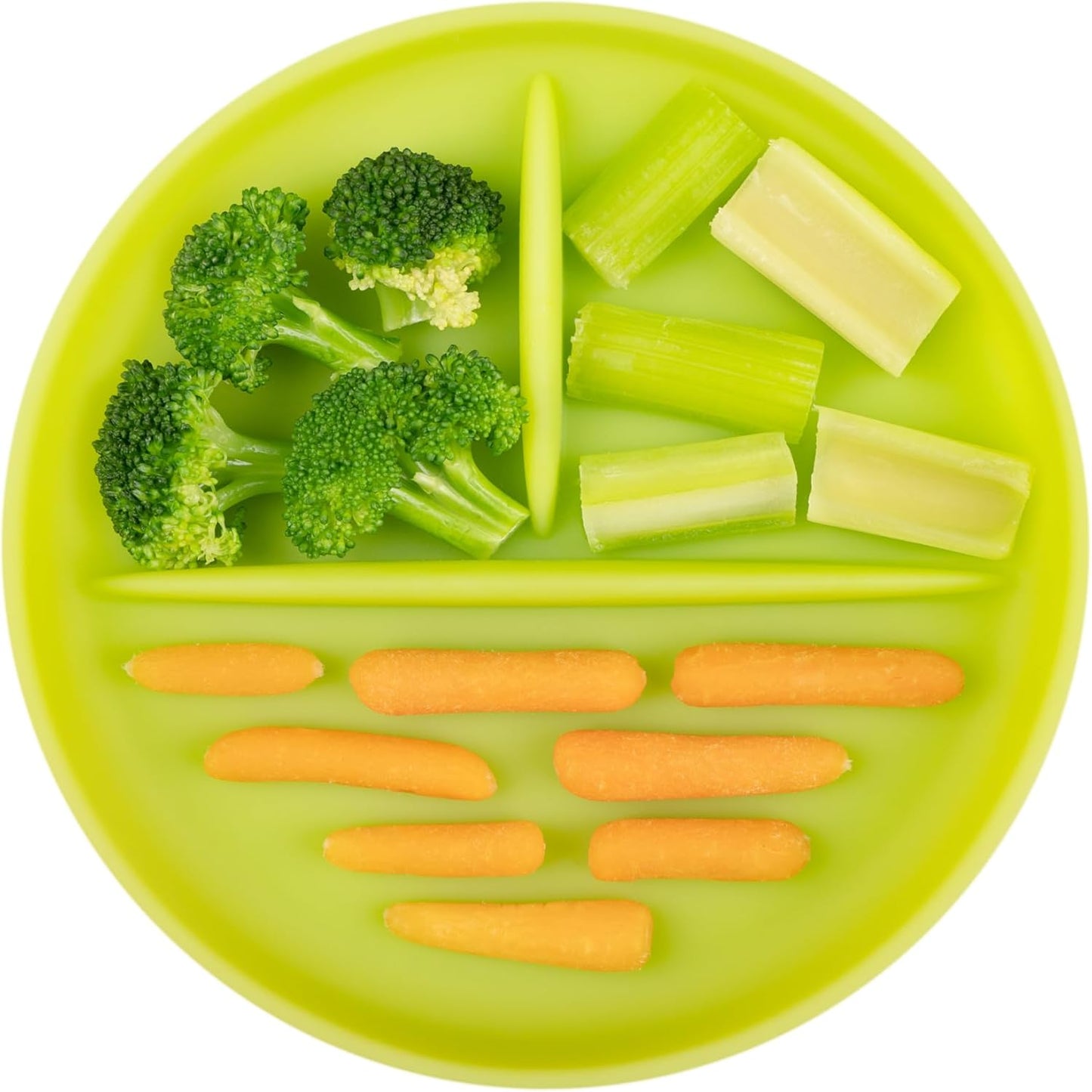 Olababy 100% Silicone Suction Plate | Toddler Plates with Suction | Divided Plates for Kids | Self Feeding Baby Essentials | Baby Registry Must Haves | Microwave Dinner Plates (Coral)