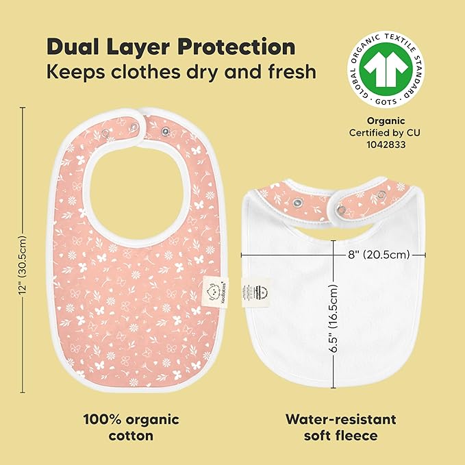 8-Pack Organic Baby Bibs for Boys, Girls - Soft Cotton Drooling and Teething Bibs for Baby Girl & Boy, Extra Absorbent, Easy To Clean & Put On for Toddler, Newborn, Infant 0-24 Months (Butterflies)