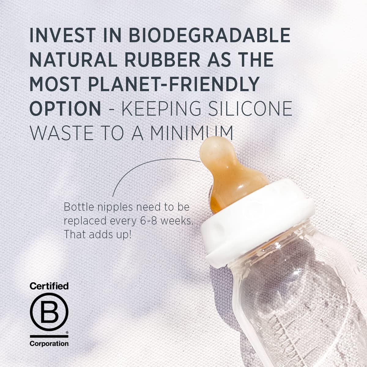 HEVEA Standard Neck Glass Baby Bottles - Medium Flow Anti Colic Baby Bottles (8 Ounce (Pack of 2))