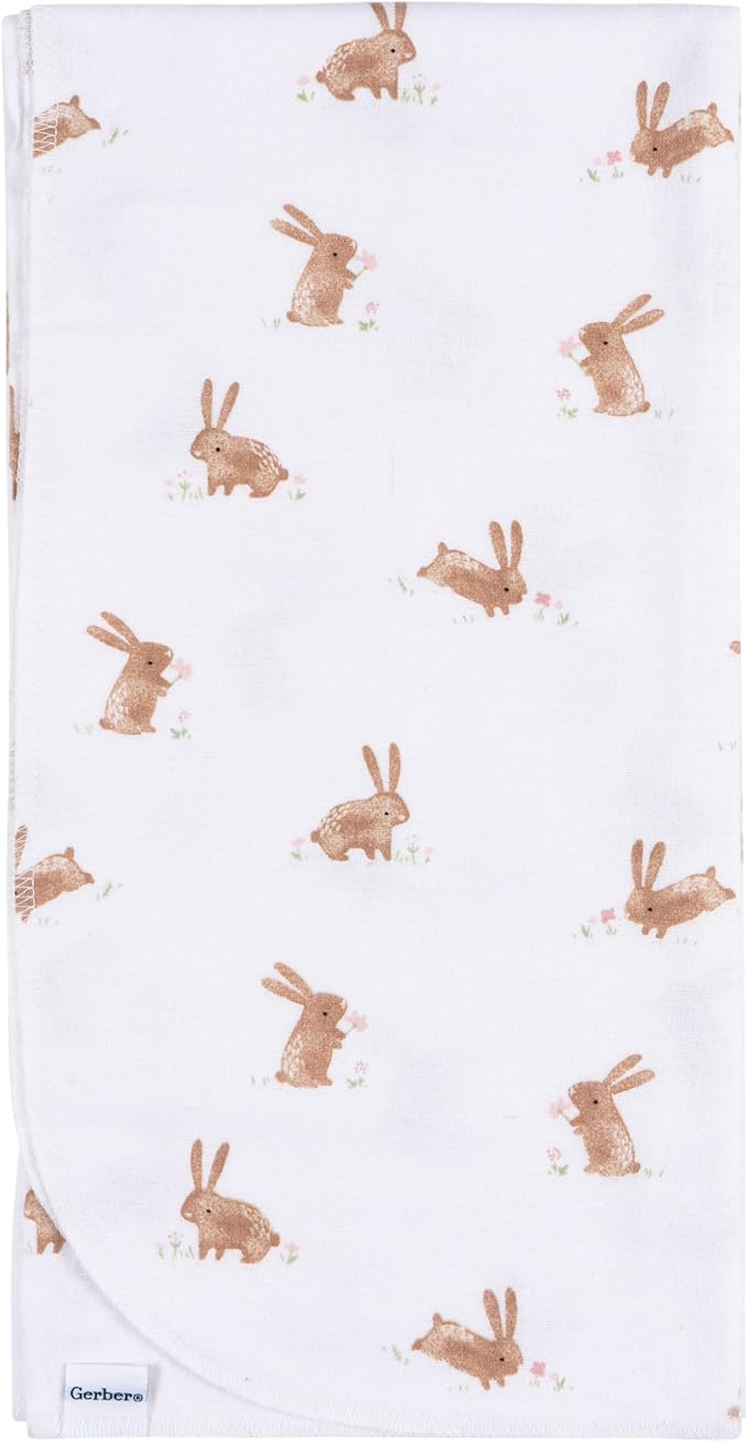 Gerber Unisex Baby 100% Cotton Flannel Receiving Blankets 30x30 Inches (Pack of 4), Retro Floral, One Size