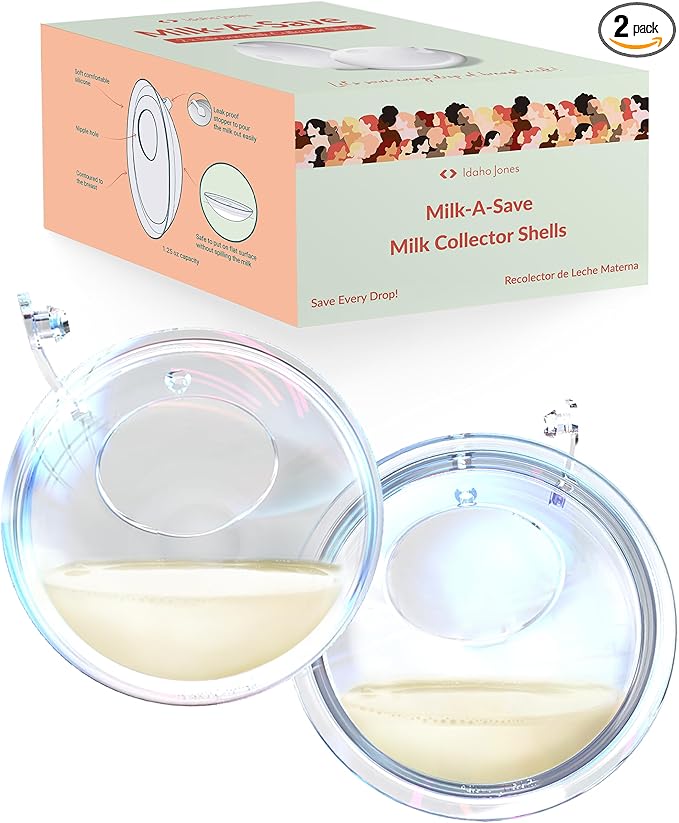 Idaho Jones Breast Milk Collector Shells | Soft Milk Catchers | Don't Waste Your Milk in Nursing Pads, Save it with Milk-A-Save | Recolector de Leche Materna