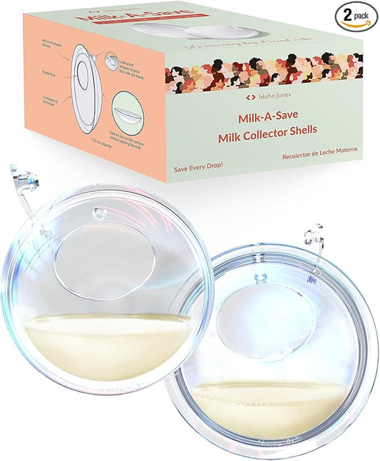 Idaho Jones Breast Milk Collector Shells | Soft Milk Catchers | Don't Waste Your Milk in Nursing Pads, Save it with Milk-A-Save | Recolector de Leche Materna