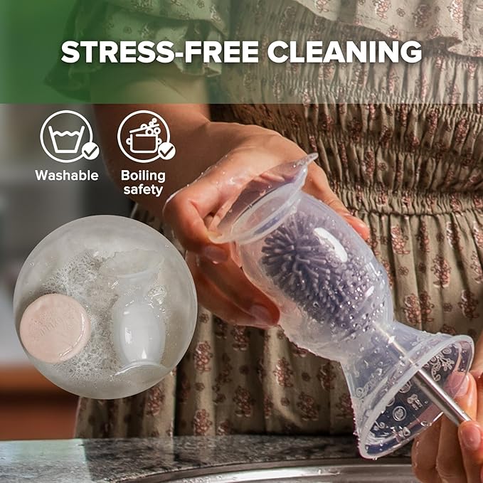 haakaa Silicone Breast Pump & Silicone Cap (Blush) 5oz/150ml, Gen.2