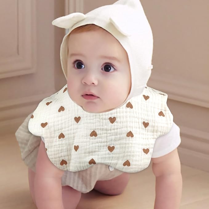 Baby Bibs Muslin Bibs for Baby Girl Boy for Drooling and Teething 10 Pack