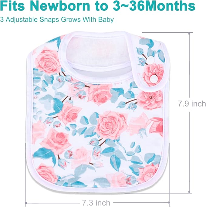 Baby Bibs Soft and Absorbent Organic Cotton Bandana Drool Bibs Set for Boys Girls Newborn 0-36 Months