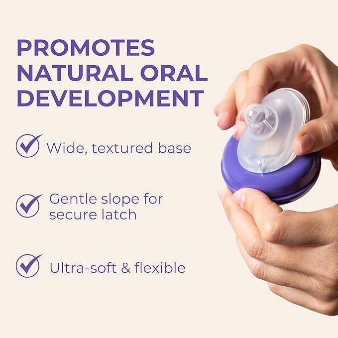 Lansinoh NaturalWave Baby Bottle Nipples, Slow Flow, Size S,1+ Month, 4 Count – 100% Soft, Durable Silicone, Made Without BPA BPS, Anti-Colic, Supports Baby’s Developing Mouth and Teeth