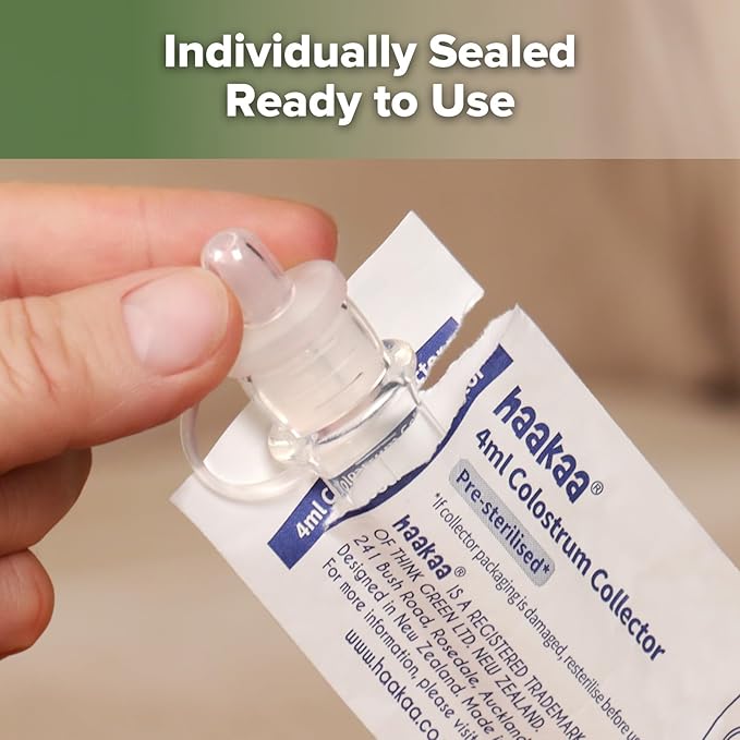 haakaa Manual Breast Pump 5oz/150ml & Silicone Colostrum Collector Kit Ready-to-Use Pack (0.1oz/4ml, 6pcs)