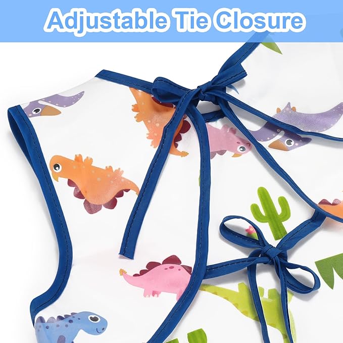 Accmor Baby Bibs, Waterproof Baby Toddler Bibs, Apron Smock Bib for Baby Boys Girls, Essential Must Have for Eating, Feeding