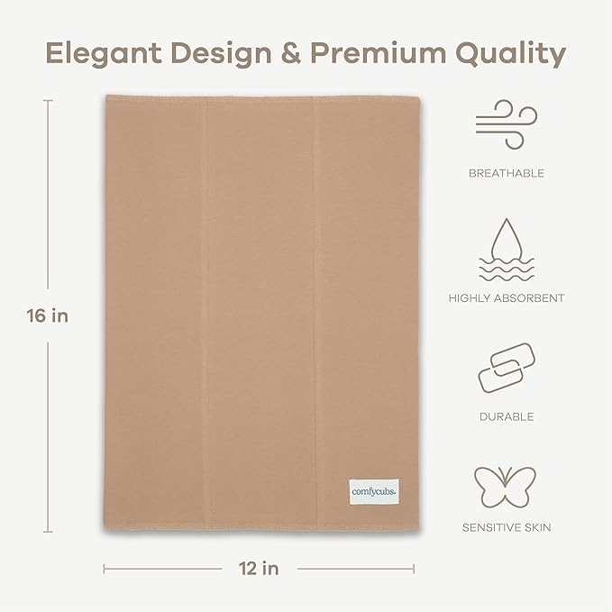 Comfy Cubs Baby Burp Cloths Set (Pack of 6) - Large, 6-Layer, Ultra Absorbent 100% Cotton for Infant Spit-Up, Drool, and Messes - Soft, Gentle, Thoughtful New Born Baby Gifts, Multi