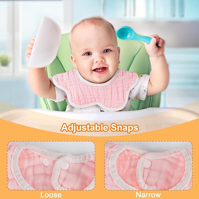 Accmor Muslin Baby Drool Bibs 6 Pack Baby Bandana Drool Bibs Soft Cotton Baby Bandana Bibs for Teething Drooling