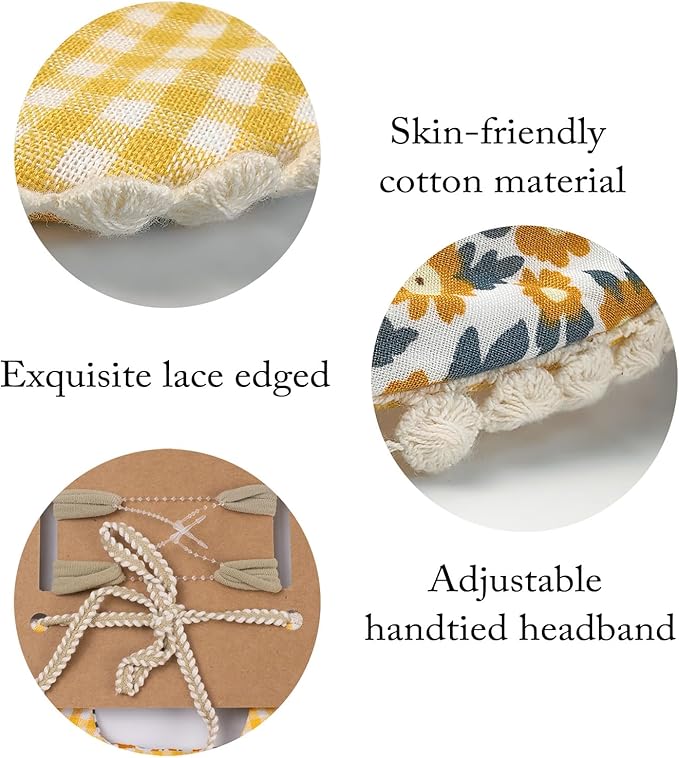 Baby Girls Floral Print Bibs, Reversible Burp Cloth Set for Newborn Infant Toddlers