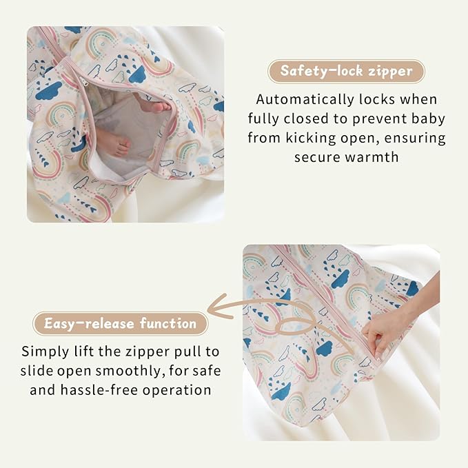 Baby Sleep Sack 12-18 Months Baby Wearable Blanket 100% Cotton TOG 0.5 2-Way Zipper Newborn Sleeping Bag, 3 Pack Comfy Lightweight Sleep Sacks for Babies