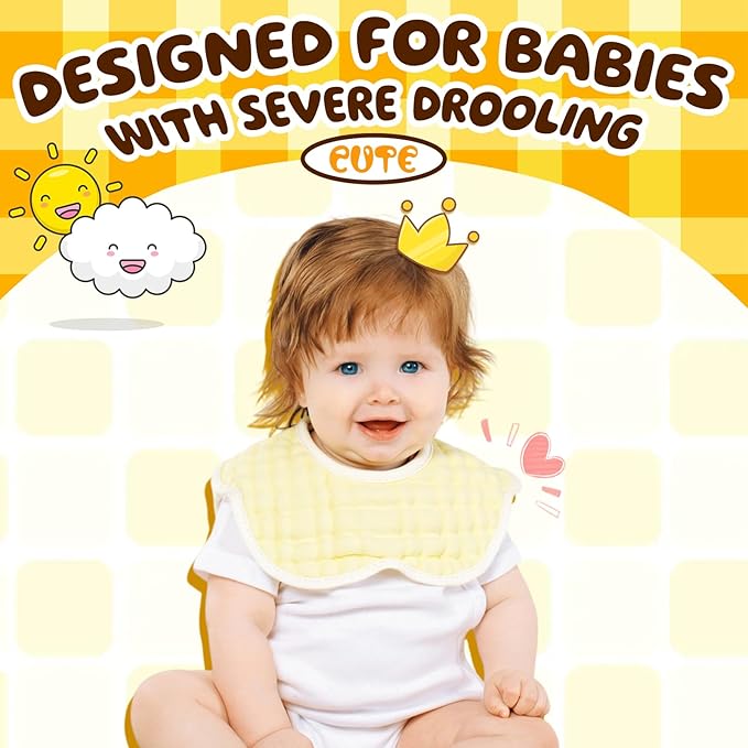 Baby Bibs Muslin Drool Teething Drooling Bibs for Baby Girl Boy Muslin Cotton