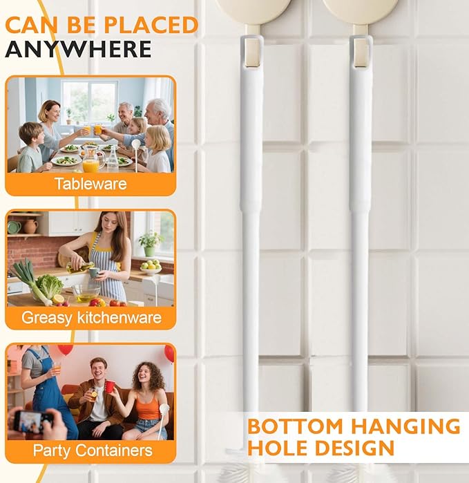 360° Flexible Silicone Bottle Brush with Long Handle,2025 New Multifunction Cleaning Foldable Cleaning Tool,Soft Bristle Silicone Cup Brush for Narrow Neck Bottles,Water Bottles (White/3pcs)