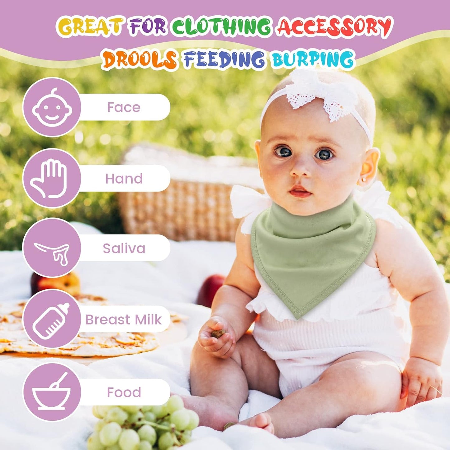 Bandana Drool Bibs Drool Bibs 100% Cotton for Unisex Boys Girls Multiple Colors Baby Bib Set for Teething