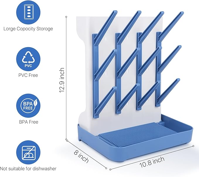 Ultimate Baby Bottle Drying Station -Space Saving Standing Drying Rack for Baby Bottles Multi-Level Vertical Holder for Maximum Airflow & Storage