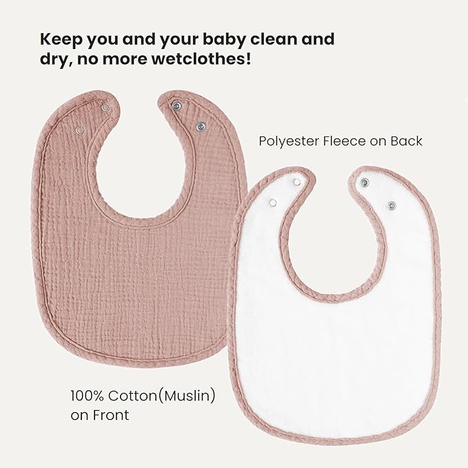 Konssy Muslin Baby Bibs 8 Pack Baby Bandana Drool Bibs Cotton for Unisex Boys and Girls, Soft Absorbent Set for Teething and Drooling