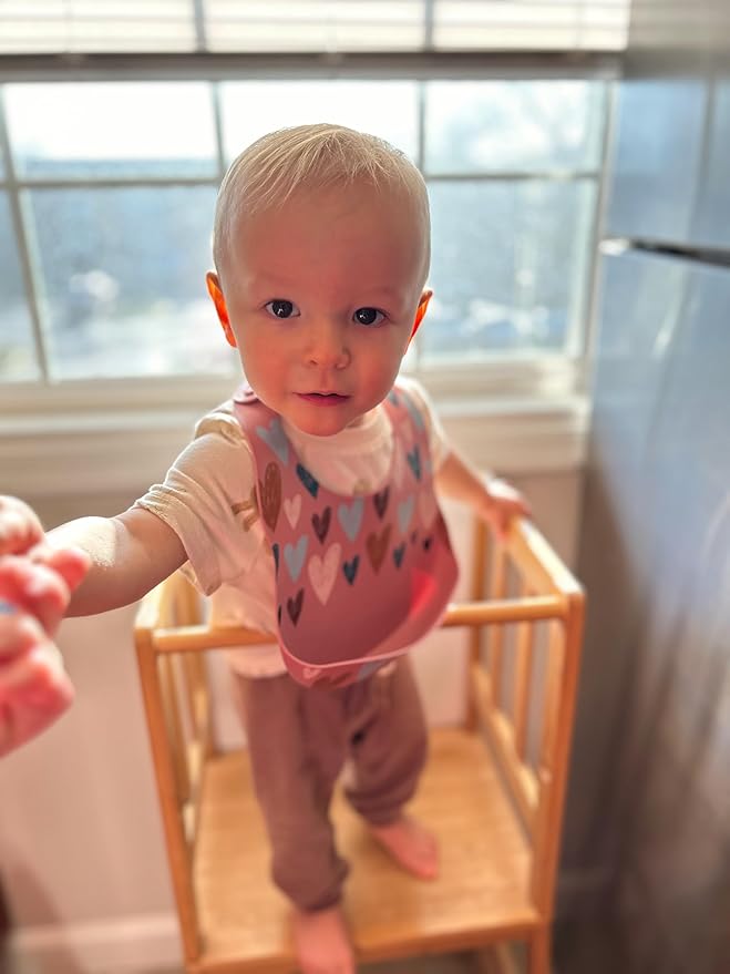 BPA-Free Silicone Baby Bibs with Travel Case, Toddlers Boys/Girls, Large Pocket, Adjustable, Toddlers 6-48 Months