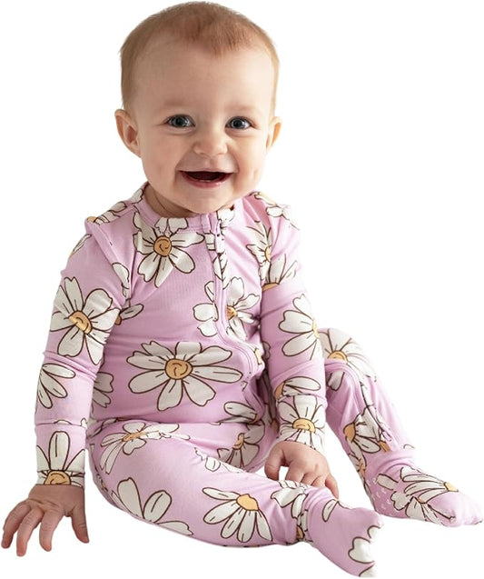 Posh Peanut Convertible Baby Sleepers - Girls Footless Baby Pajamas with 2 Way Zipper for Easy Diaper Changes