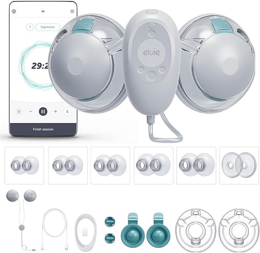 Elvie Stride 2 Hospital-Grade, App-Controlled Double Breast Pump - Hands-Free, Wearable, Ultra-Quiet & Electric with 10-Settings & Rechargeable