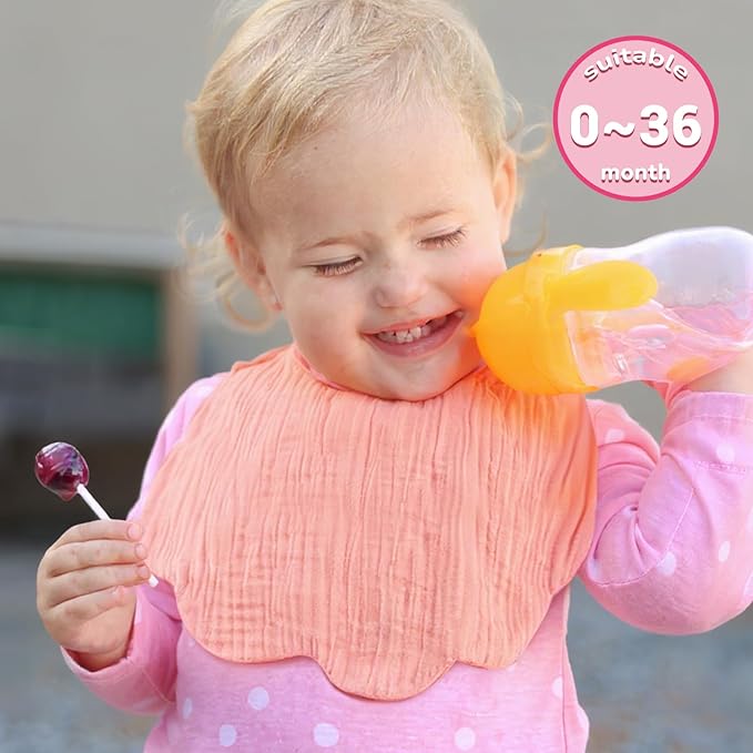 Baby Bibs Muslin Bibs 8 Pack for Drooling and Teething for Unisex Girls Boys