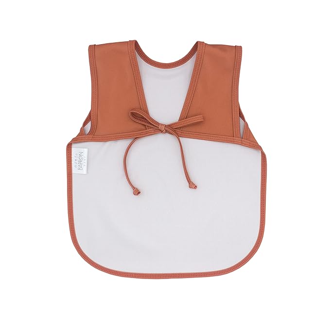 BapronBaby Minimalist Copper Bapron - No Neck Tie Safer Bib for Baby & Toddler - Soft Waterproof Stain Resistant - Machine Washable - Sz Baby/Toddler 6m-3T