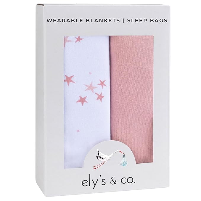 Baby Wearable Blanket - Baby Sleep Sack 100% Interlock Knit Cotton - Sleep Sack 3-6 Months - Comfy Soft Lightweight, 2-Pack Set