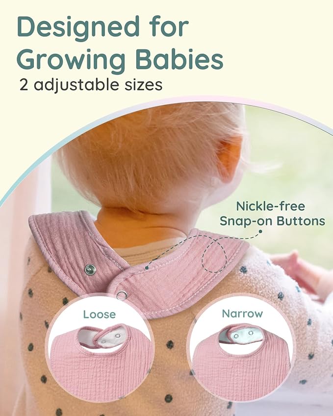 Lilian&Gema Baby Bibs 8 Pack Baby Drool Bibs for Unisex Boys Girls,Soft Cotton Bibs for Teething and Drooling Newborn