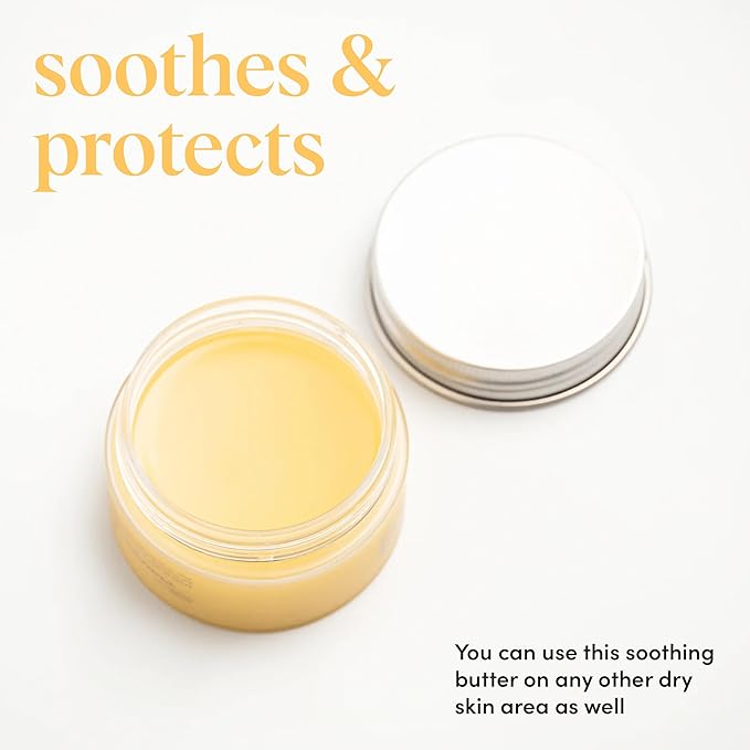 Lhamour 100% Natural Nipple Butter for Breastfeeding Moms, Soothing Nipple Cream with Coconut & Olive Oils, Beeswax, Safe for Baby, Relief for Sore, Dry & Cracked Skin, 1 oz