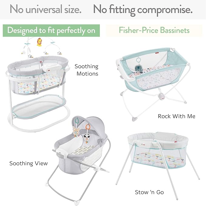 Joey + Joan 2 Pack Bassinet Sheets for Fisher Price Bassinets - 100% Jersey Cotton, Light + Dark Sage Green