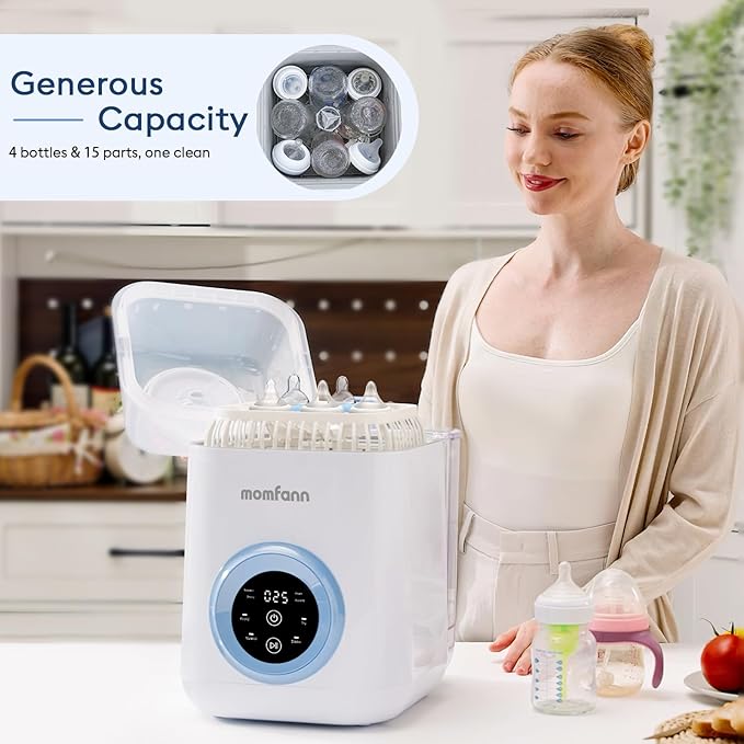 Baby Bottle Washer-19 Min Rapid Wash, Sterilizer and Dryer, All-in-One Cleaner, Bottles, Pump Parts & Baby Essentials for New Parents Gift, Replaces Hand Washing