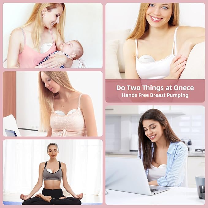 Breast Pump, Wearable Breastfeeding Pump, Electric Breast Pumping, Hands Free Breast Pump with 4 Modes & 9 Levels - Portable Milk Pump, Smart Display for Moms, 24mm 1 Pack