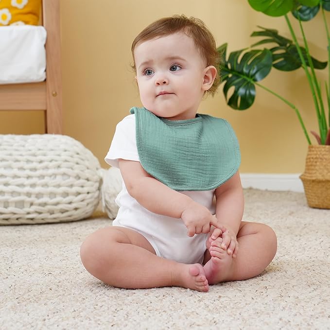 Muslin Baby Bibs Cotton Baby Drool Bandana Bibs for Baby Girls Boys Infant Newborn Toddler Drooling and Teething