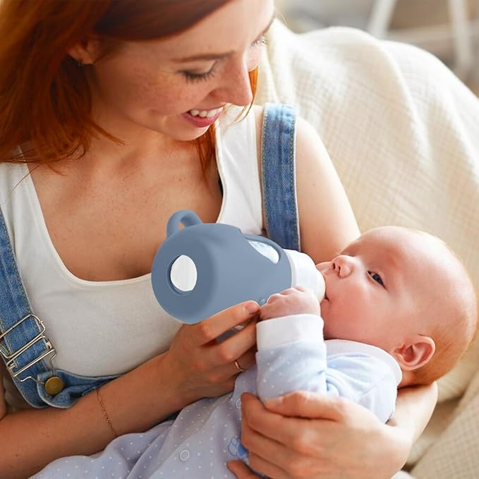 BUSOHA 3 Pack Silicone Sleeves for Avent Baby Bottles - Anti Breakage Baby Bottle Holder with Handle for Avent Natural Glass Baby Bottles,Compatible with Avent Baby Bottle,8 OZ