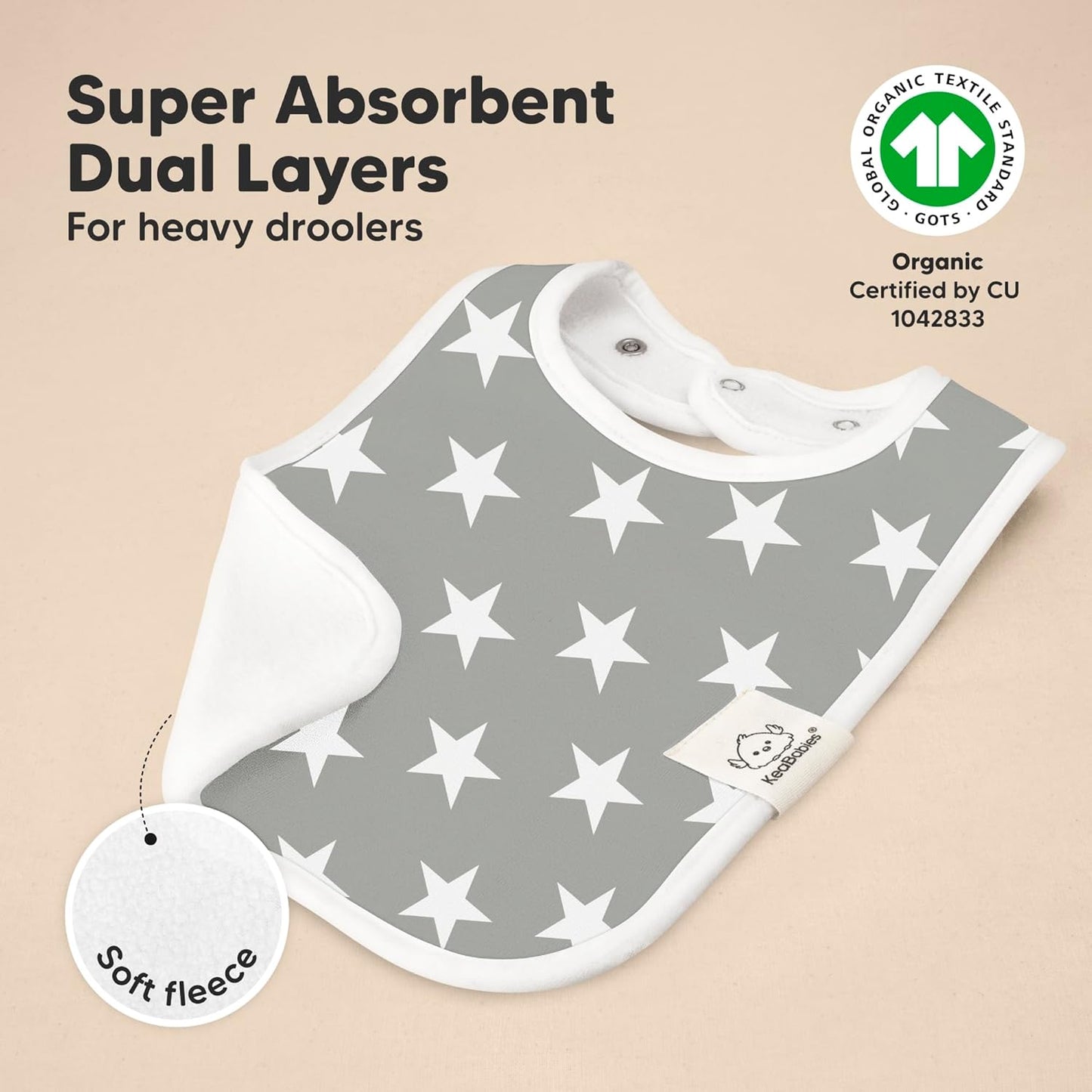 KeaBabies 8-Pack Organic Baby Bibs for Boys, Girls - Super Absorbent Cotton Drool Bibs for Baby Girl & Boy, Teething Toddler, Drooling Newborn, Ultra Soft & Machine Washable (Crossroads)