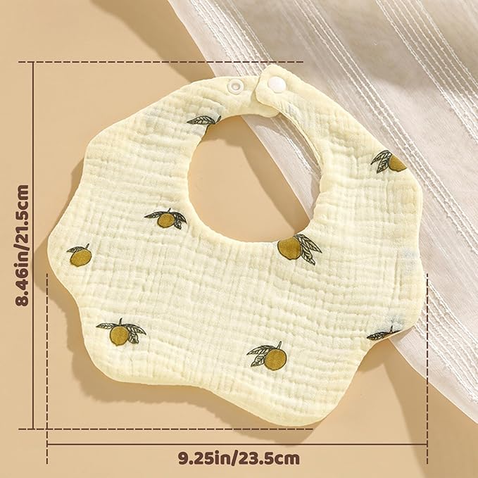 Muslin Baby Bibs for Drooling and Teething Newborn Drool Bibs for Baby Girl Boy