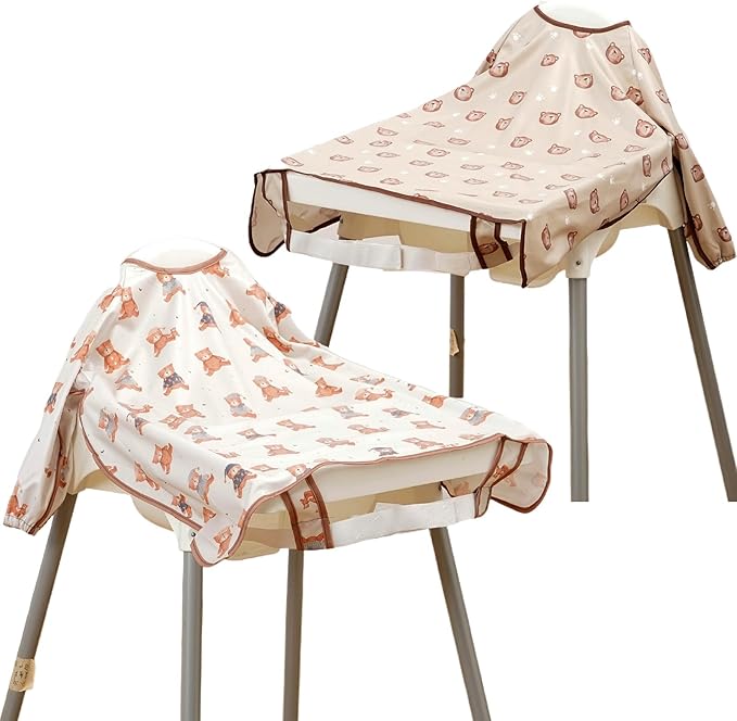 Happy Flute Long Sleeve Baby Bib-Mess Proof Baby Feeding Bibs with Adjustable Design for Babies during Eating or Highchair