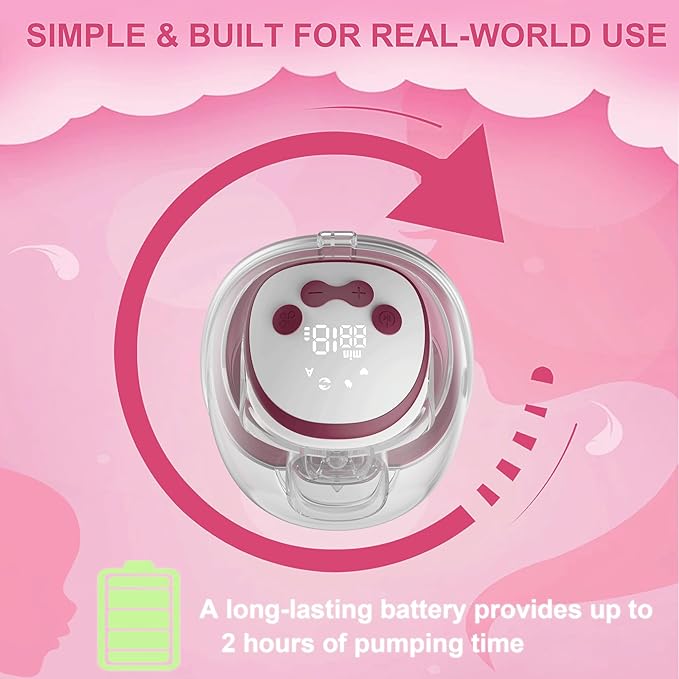 Wearable Breastfeeding Pump & Lactation Massager, FDA Cleared with Hospital-Grade Suction, Hands-Free, Invisible & Quiet, 4 Modes | 15 Levels, BPA-Free PA12, 1-Pack