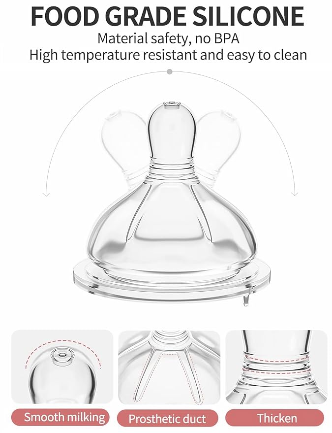 Glass Baby Bottles,Anti Colic Breastfeeding Bottle with Natural Response Nipple Size S,Wide Neck Slow Flow Baby Bottle for Baby,Newborn,Preemie 0-3 0-6 Month,BPA Free (Pink, 4 Ounce，3 Pack)